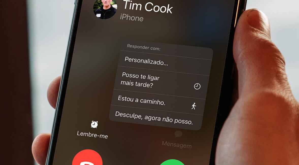 Como responder por mensagem uma chamada que você não pode atender no iPhone